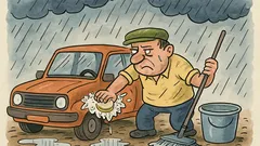 Vtip: Umývam auto, aby konečne pršalo...