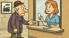 Vtip: Príde starček na nádraží k pokladni