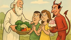 Vtip: Na počiatku pokryl Boh zem brokolicou