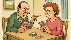 Vtip: Prvý bridžový zákon — vinný partner