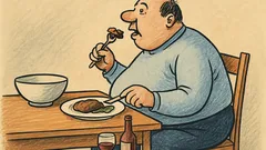 Vtip: Človek skonzumuje len toľko jedla…