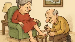 Vtip: Čo je láska? Dedko maľuje nechty